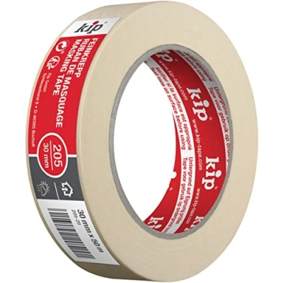 Image of Kip Masking Tape 205 29, Professional and Impregnated, Fine Crepe for Painting Varnishing, 30 mm x 50 m