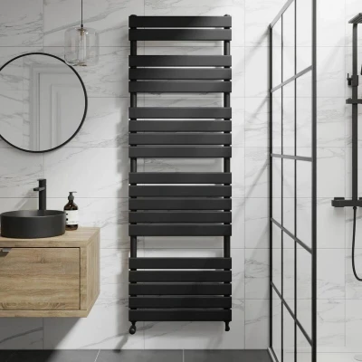 Image of DuraTherm Flat Panel Heated Towel Radiator Matt Black 1800 x 600mm