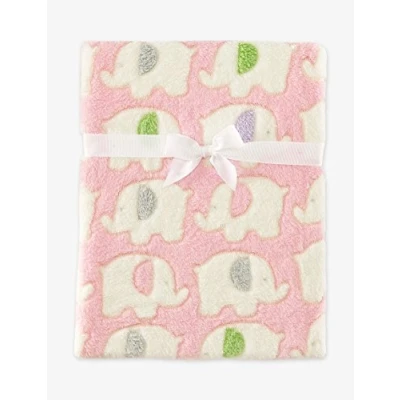 Image of Baby Elephant Luxury Pram Blanket Boy/Girl Options (75cm x 100cm) (Pink)