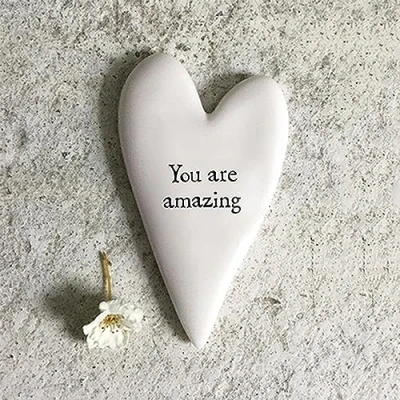 Image of You Are Amazing Little Ceramic Heart Token Mini Gift Cracker Filler