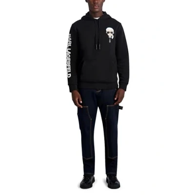 Image of Karl LAGERFELD Men&#039;s Character Hoodie Hooded Sweatshirt, Black, XXL