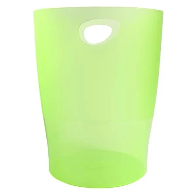 Image of Exacompta Ref.45397D Set of 8 waste paper bins with ECOBIN handles large capacity 15 liters dimensions 26.3 x 33.5 cm 1 year warranty Translucent Apple green