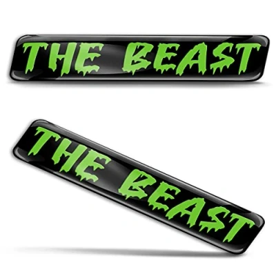 Image of Biomar Labs 2 x 3D Gel Silicone Sticker Beast Badge Green Stickers Car Motorcycle Bicycle Window Door Laptop KS 47