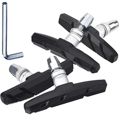 Image of Hotop V Bike Brake Pads with Hex Nuts and Spacers Bicycle Blocks Set 70 mm (Black)