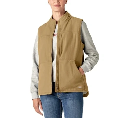 Image of Dickies, Women&#039;s, SHERPA DUCK VEST, RINSED NUBUCK, L