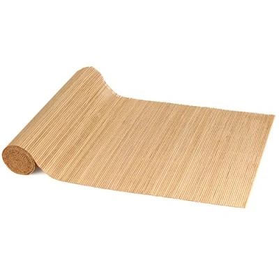 Image of BambooMN Carbonized Bamboo Matchstick Natural Table Runner, Home Décor, 13&quot; x 70&quot; 1 Piece