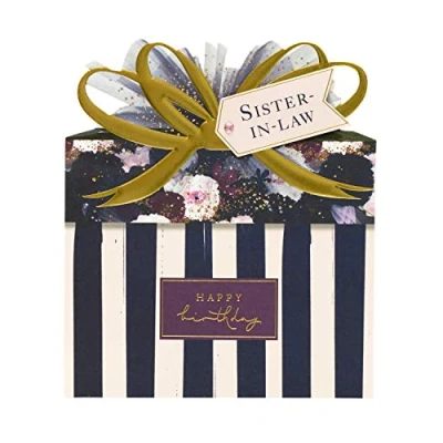 Image of Sister in Law Birthday Card, Card for Her, Present Design Law, Stylish Female