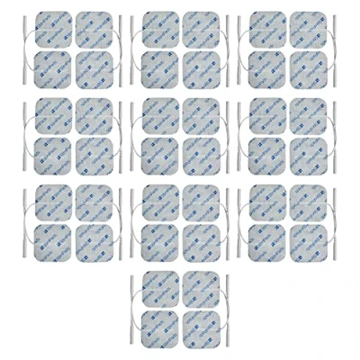 Image of StimPads TENS and EMS Electrode Pads Maxi Pack (40pcs) of 40X40mm with 2mm Universal Pin Connection Reliable Replacement for Machine Certified Medical Device