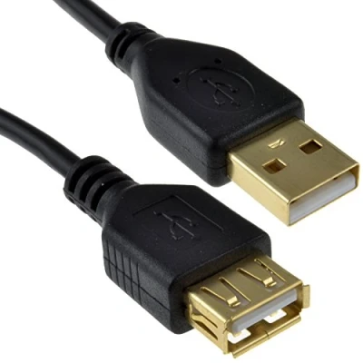 Image of kenable GOLD USB 2.0 EXTENSION Lead 24AWG High Speed Cable A Plug to Socket 5m [5 metres]