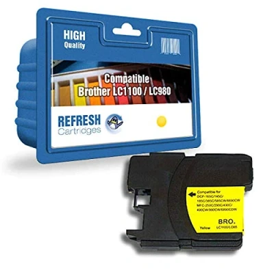 Image of Refresh Cartridges Compatible Ink Cartridge Replacement for Brother LC1100Y/LC980Y (Yellow)