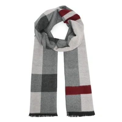 Image of Miss Lulu Men Scarf Winter Warm Soft Scarves Fashion Business Plaid (Grey)
