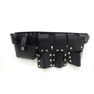 Image of BBI Scaffold Leather Tool Belt 4 Pouch/Pockets 2 Spanner Frogs Level Holder &amp; Tape 1 Tools