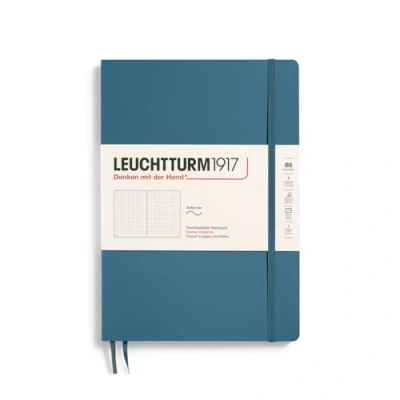 Image of LEUCHTTURM1917 365637 Notebook Composition (B5), Softcover, 123 Numbered Pages, Stone Blue, Dotted
