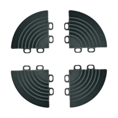 Image of Nicoman Durable Garage Saunas Marquee Hot Tub Outdoor Camping Floor Tile Drainage Channels, Heavy Duty Black (4 Corner Pieces)