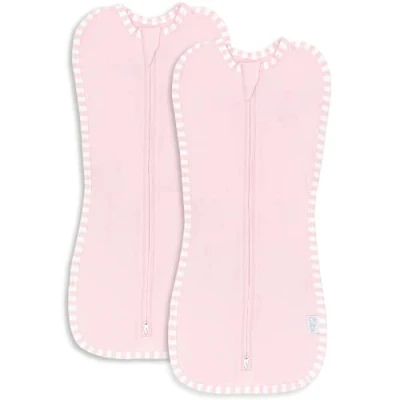 Image of Comfy Cubs Swaddle Blanket Baby Girl Boy Easy Zipper Wrap 2 Pack Newborn Infant Sleep Sack (Large 3 6 Months, Pink)
