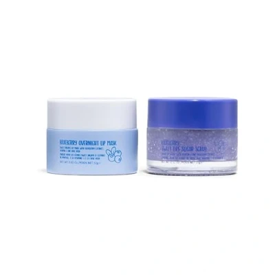 Image of W7 Sweet Dreams Lip Scrub &amp; Overnight Mask Duo 2 Piece Gift Set Blueberry Flavour Exfoliate, Condition, Soothe Hydrate