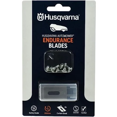 Image of Husqvarna Automower Endurance Blades 6 with Screws Slotted Hole Longer Durable Quality Suitable for All Husqvarna/Gardena/McCulloch Robotic Lawnmowers