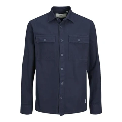 Image of Bestseller A/S Men&#039;s Rddbrady Solid Overshirt L/S Sn Polo Shirt, OmbrÉ Blue, L