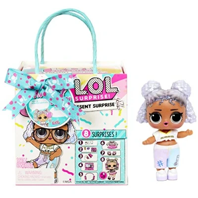 Image of LOL Surprise Present Surprise. Birthday Month Themed Doll with 8 Surprises,Multicolor,3.5 x 3.75 inches