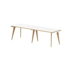 Image of Oslo 1200mm Single Row 2 Person Desk White Top Wood Edge Frame
