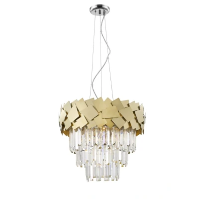 Image of Celine Crystal Laser Cut 6 Light Ceiling Gold