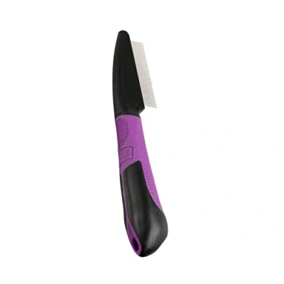 Image of Karlie Flea Comb with Handle, 21 x 4.5 cm, Purple/Black