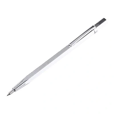 Image of Scriber Pen, 1PC Tungsten Carbide Tip Scriber, Pocket Portable Alloy Engraving Pen Tool General Tools With Clip for Glass, Ceramics, Metal Sheet (Silver)