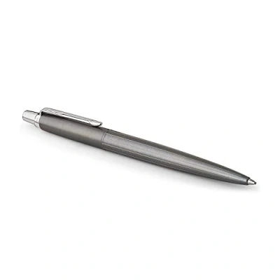 Image of PARKER Jotter Gel Pen, Premium Oxford Grey Pinstripe, Medium Nib Black Ink (0.7 mm), Gift Box (2020645)