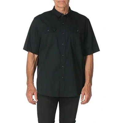 Image of Wrangler Authentics Men&#039;s Short Button Down Shirts, Caviar, XL UK