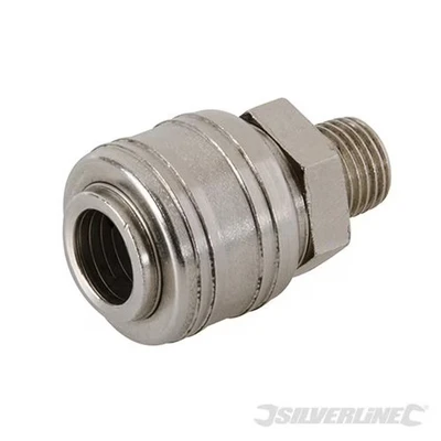 Image of Silverline Euro Air Line Male Thread Quick Coupler 1/4&quot; BSP