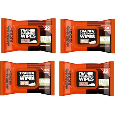 Image of Trainer Cleaning Wipes Pack Of 30 (UK002) Plastic Free &amp; Biodegradable by Urban Kicks (4, Wipes)