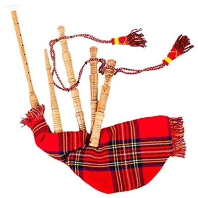 Image of children&#039;s playable bagpipes Child Bagpipe/Kids Toy Bagpipe Free 2 Reeds with Bag (Royal Stewart Tartan)