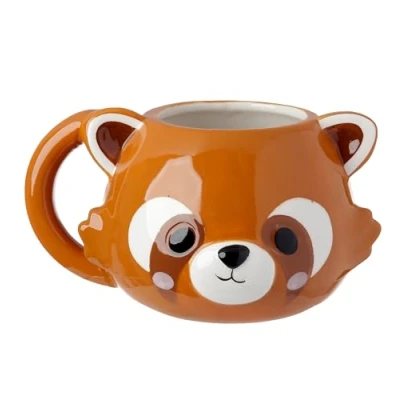 Image of Puckator Adoramals Red Panda Head Ceramic Shaped Tea Coffee Mug Funny Home Accessories Cute Gifts for Girlfriend Large Mugs Men Women Hot Drinks Cups Presents Secret Santa Gift Cup Set