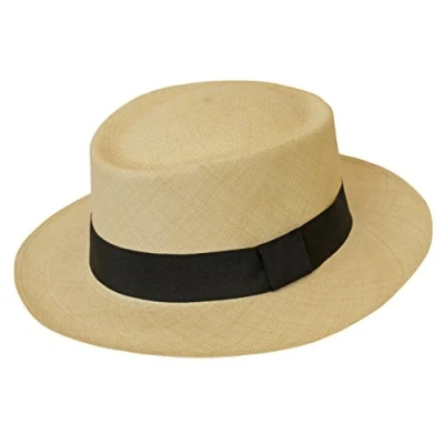 Image of Tumia Fino Dumont Style Panama Premium Quality Natural with Black Band. 58cm.