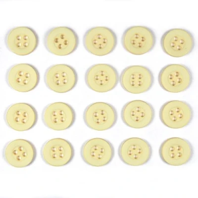 Image of Colour 4 Hole Round Shirt Buttons 11mm Wide Pack of 20 (Ivory)