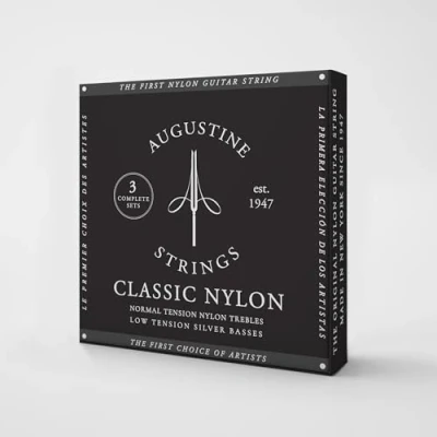 Image of Augustine classical guitar strings Classic Black 3x set normal/low