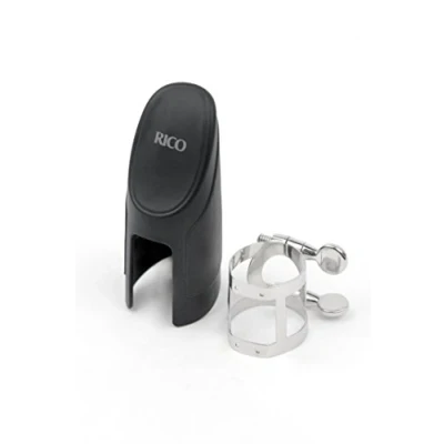 Image of Rico RSS1N Nickel Plated Ligature and Cap for Soprano Sax