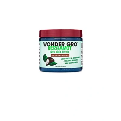Image of Bergamot with Shea Butter Hair Grease Styling Conditioner, 12 fl oz Moisturizes &amp; Adds Shine, Prevents Breakage Best Dry Formula by Wonder Gro