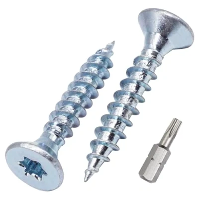 Image of SKIR&#039;CO (150 pcs) Zinc Plated Steel Wood Screws 5.0 x 30 mm, Torx Head, Countersunk Chipboard Screws, Fully Threaded