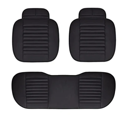 Image of Nonuin Car Seat Covers Cushion Pad Mat For VW Polo Golf P&amp;assat CC T&amp;ouran Tiguan Toureg Touareg Phaeton T R&amp;OC (Color : Black, Size 3pcs)