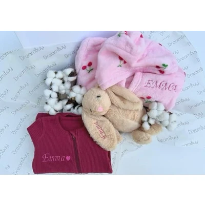 Image of Personalised Baby Gifts Set for Boy or Girl, Perfect Shower &amp; Christenings Create Special Essentials Newborn with Toy (Option 2, 2 3 Years)