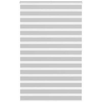 Image of vidaXL Zebra Blind Light Grey 140x200 cm Fabric Width 135.9 Polyester