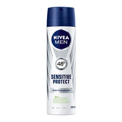Image of Nivea Men Deodorant Anti Perspirant Protection 6 x 150 ml Spray for Men, Sensitive Protect