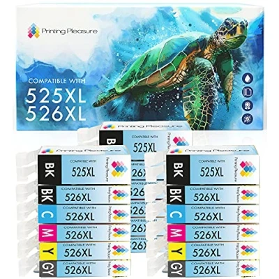 Image of 18 (3 SETS) Compatible PGI 525 CLI 526 Ink Cartridges for Pixma MG5150 MG5250 MG6150 MG6250 MG8150 MG8250 MX885 iP4850 iP4950 iX6550 Black/Photo Black/Cyan/Magenta/Yellow/Grey, High Capacity