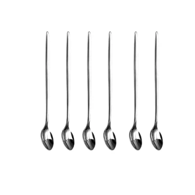 Image of SDMAX Latte Glass Ice Cream Sundae Coffee Spoons Stainless Steel Long Handle 20cm, Ideal for Sundae, Cream, Dessert, Iced &amp; Tea (6PCS)