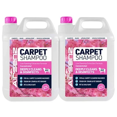 Image of AIRSENZ Professional Carpet Shampoo Low Foaming Extraction Formula Suitable For All Cleaning Machines (Spring Blossom, 10L)