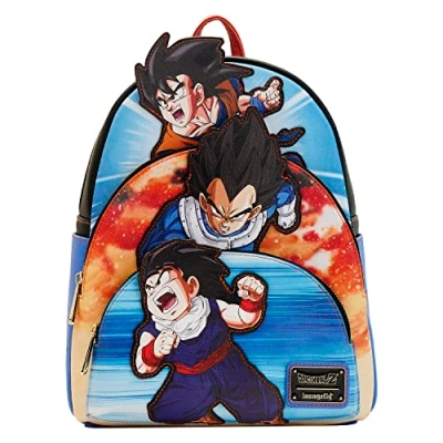 Image of Loungefly Dragon Ball Z Triple Pocket Backpack Official Black Medium