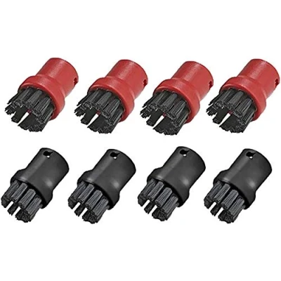 Image of Spares2go Hand Tool Nozzle Bristle Brushes compatible with Karcher SC1, SC2, SC3, SC4, SC5 Steam Cleaner (Pack of 8)