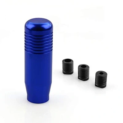 Image of muge racing Car Gear Shift Knob,Universal Aluminum Alloy Lever Knob Stick Head with 3 Adapters(Blue)