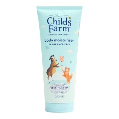 Image of Childs Farm Kids Moisturiser, Fragrance Free Soothing, Moisturising &amp; Hydrating Suitable for Dry, Sensitive Eczema prone Skin, 200ml